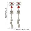 Ethnic Jewelry for Women Gypsy Tribal Retro Antique Crystal Bowknot Beads Bells Tassel Long Earrings