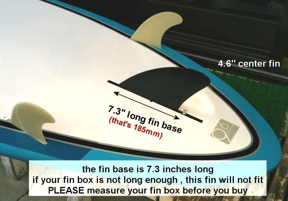 Center fin 12cm Hard 4.6" for longboard SUP airSUP AIR7 paddleboard Hard Flex US box saruSURF (Black (with screws))