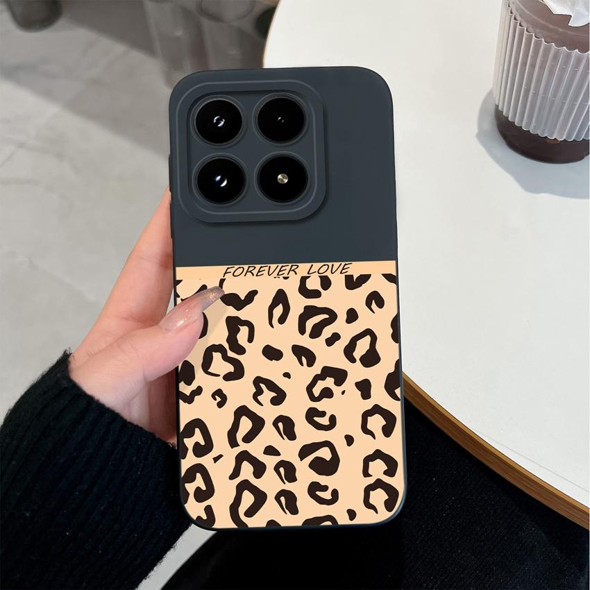 Do Xiaomi 17 Pro Max Poco C71 C75 M7 M8 F7 F8 14 14T 15 15T Etui Retro Wzór Panterki Premium Płynny Silikon Odporne na Upadek Etui Do Xiaomi Pokrowiec