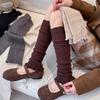 New Snowflake Leg Warmers Lace Solid Color Lolita Long Socks Thickened Keep Warm Mid-Calf Sock Winter