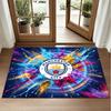Manchester City Design Crystal Velvet Rug Soft Decorative Mat for Bedroom Entrance