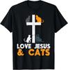 Cross Jesus Cats Pet Lover Christian Faith T-Shirt