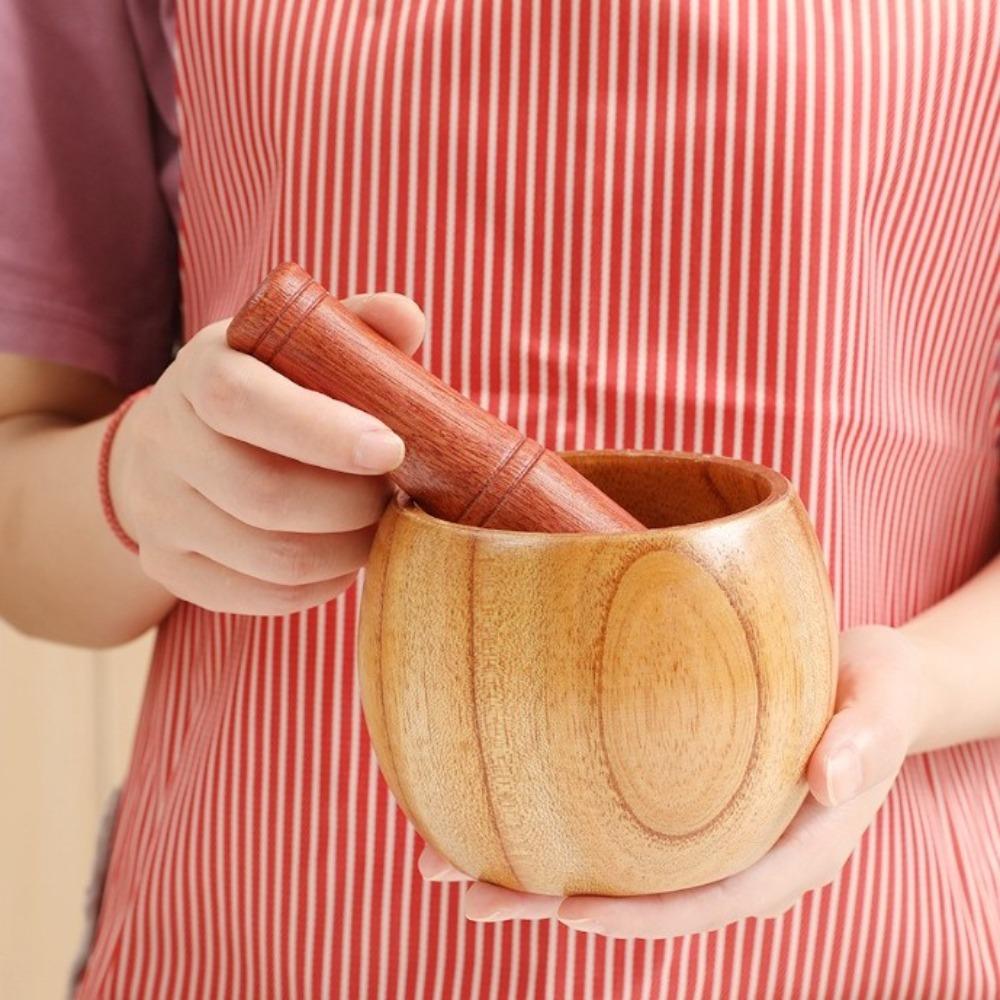 Convenient Garlic Pounder Jar Old-fashioned Manual Mashing Bowl  Kitchen