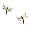 Les Trésors De Lily [M0929] - Silberne 'Libellen'-Ohrringe in Weiß