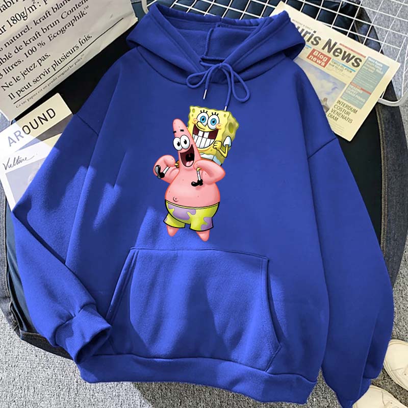 Cartoon Anime SpongeBob SquarePants New Casual Hooded Women's Couple Hooded Sweatshirts