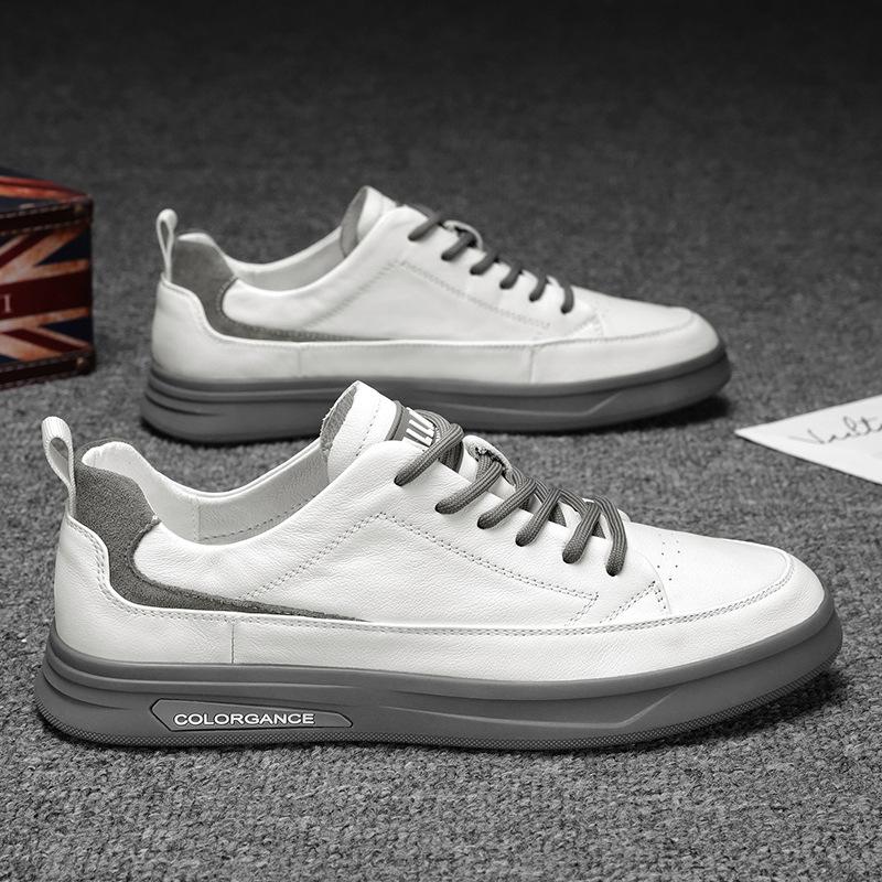 

Men s shoes summer breathable thin 2025 new sports little white flat shoes casual leather shoes men s one-pedal trendy shoes 44