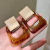 Fashion Statement Geometric Acrylic Square Drop Earrings for Women New Dangling Resin Fashion Earrings