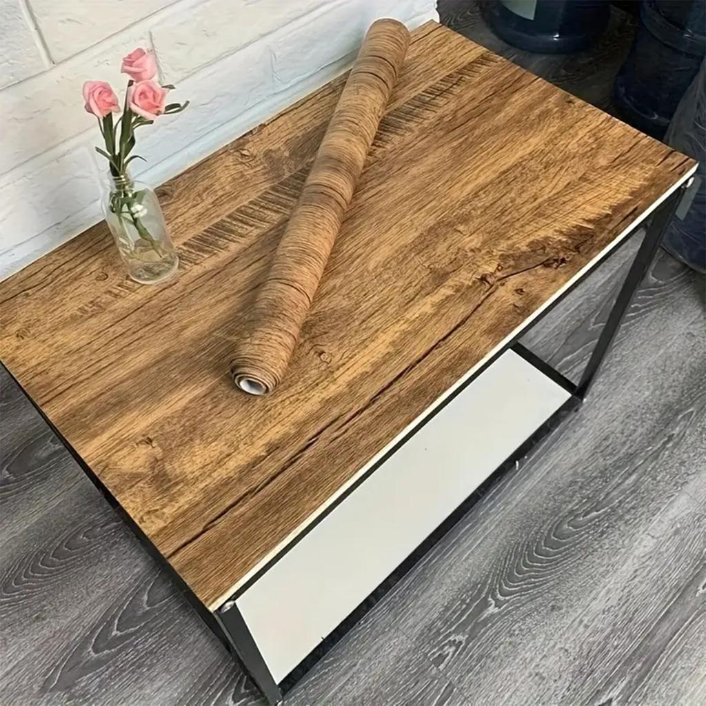 55cm Wide Wood Grain Home Decor Furniture Waterproof Vinyl Wall Sticker Self Adhesive PVC Wallpaper Kitchen Cabinet Door Sticker