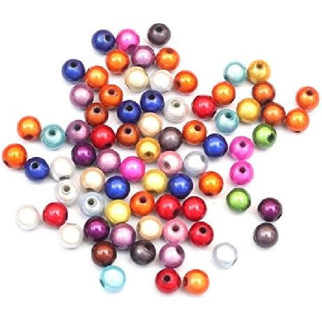 

500Pcs Mixed Round Acrylic Miracle Beads DIY Jewelry Marking Loose Spacer Beads for Bracelet Necklace Charm Jewelry Finding - (Item Diameter: 10mm-50Pcs