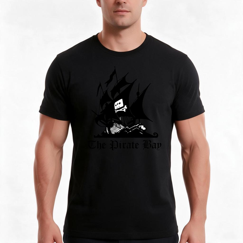 The Pirate Bay Tshirt Summer Casual Cotton Tee Oversized Streetwear Tops Vintage Graphic Print Loose Fit Short Sleeve
