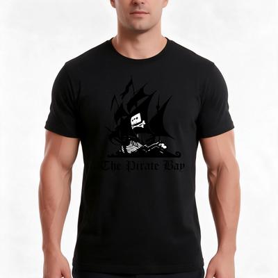 The Pirate Bay T-Shirt Sommer Lässig Baumwolle T-Shirt Übergroß Streetwear Oberteile Vintage Grafikdruck Lockere Passform Kurzarm