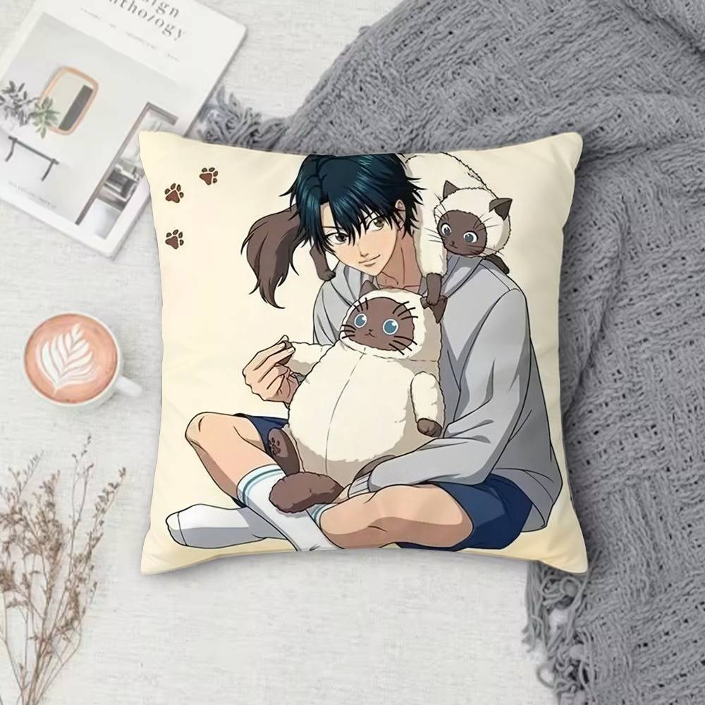 The Prince of Tennis Doublesided Printed Square Decorative Cushion Cover for Sofa Living Room Home Decor