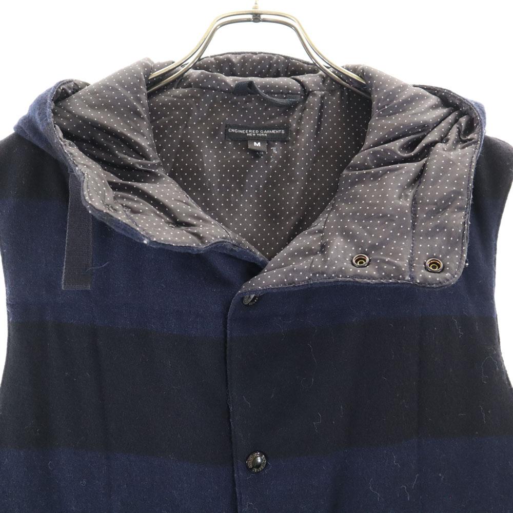 ENGINEERED GARMENTS Made In Canada Border Pattern Batting Vest M Navy Men's Used