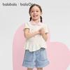 Balabala Girls' Sweet Heart Print Short-Sleeve T-shirt