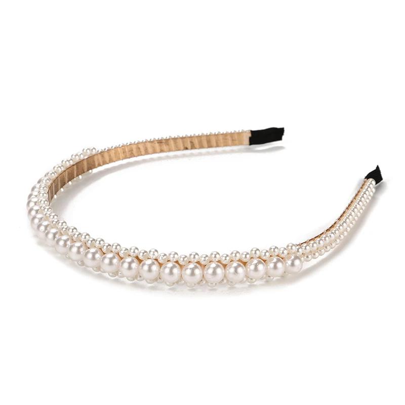 Neues Perlen-Haarband Damenmode Einfaches Rutschfestes Stirnband Elastisches Make-up Waschgesicht Reif Haarband Mädchen Haarschmuck