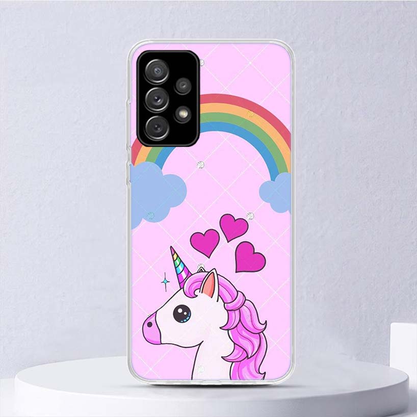 

Pink Unicorn Rainbow Soft Case For Samsung Galaxy A15 A14 A13 A12 A55 A54 A53 A52 Phone Cover A35 A32 A33 A25 A23 A22 A05S A04S Samsung A02S