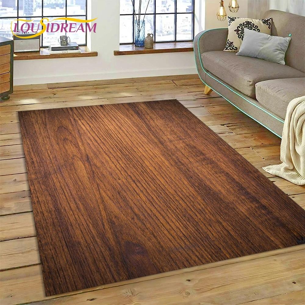 Color 3D Wood Grain Lines Carpet Rug for Bedroom Living Room Home Sofa Decoration,Children Game Large Decor Floor Mat Non-slip