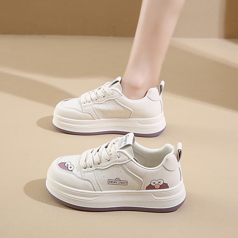 

Модные CRLAYDK Классические Женские Кроссовки Повседневные Для Скейтбординга Ходьбы Мультяшные Обувь На Платформе Искусственная Кожа Белые Женские Для Бега Теннисные 35