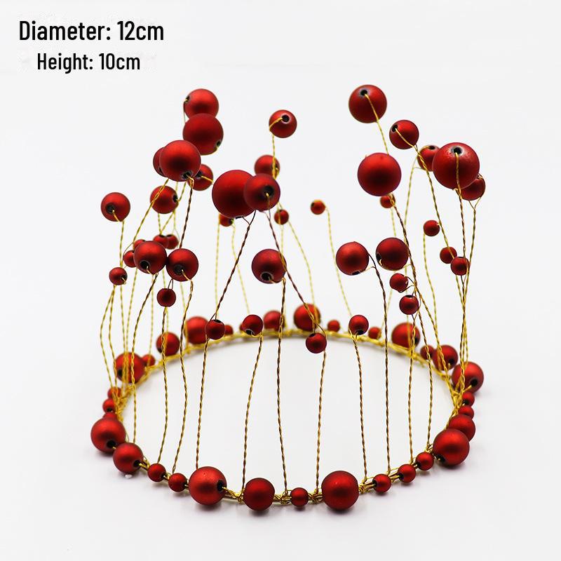 Queen Crown Cake Decoration with Lace, Pearls, and Baby's Breath for Birthdays