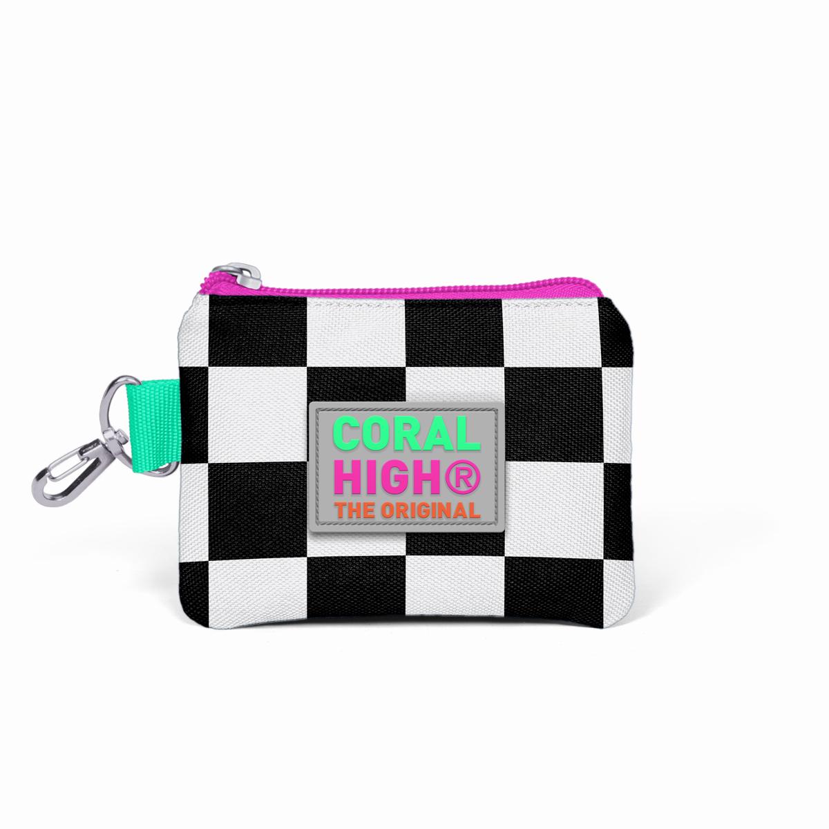 

Кошелек для монет Coral High Kids Неоново-розовый с шахматным узором 21801