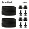 2 Pair round Elastic Shoelaces for Kids & Adults No-Tie Lock Shoelace Sneakers Quick-Lock Shoe Laces Accessory Pack