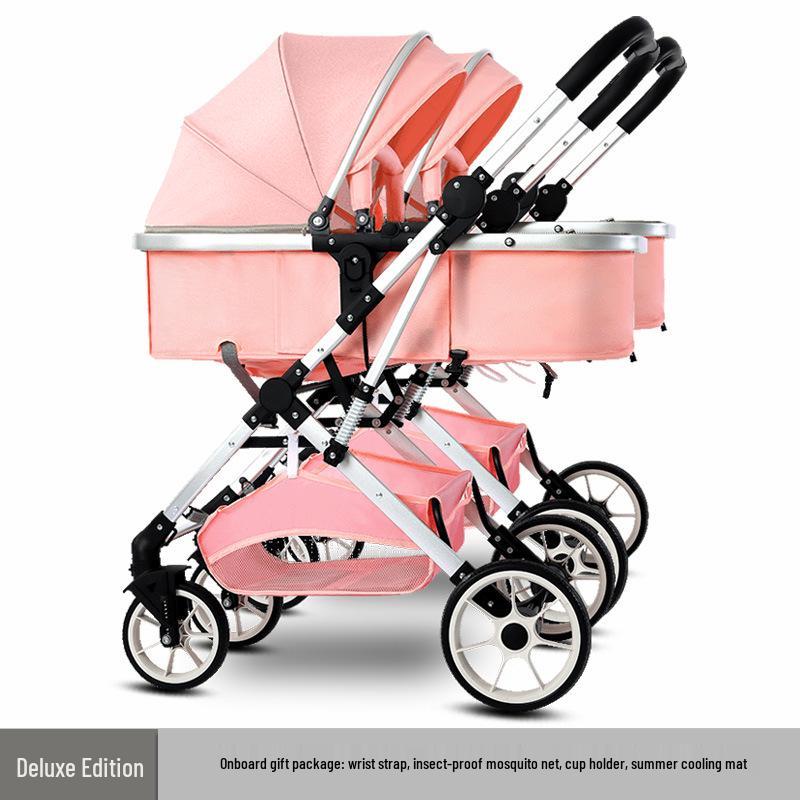 Detachable Twin Dragon & Phoenix Lightweight Folding Stroller for Newborns and Infants