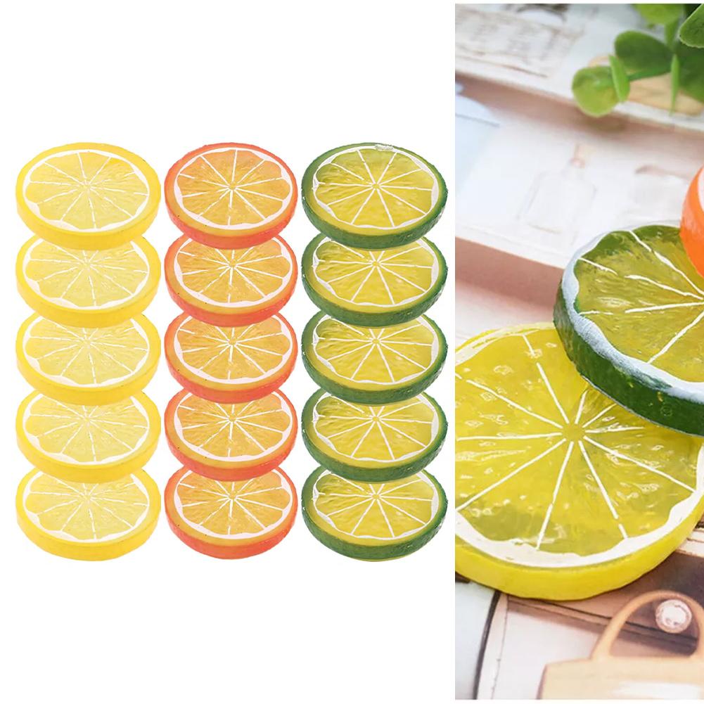 Artificial Lemon Slices Plastic Fake Lemon Slices High-Quality Material