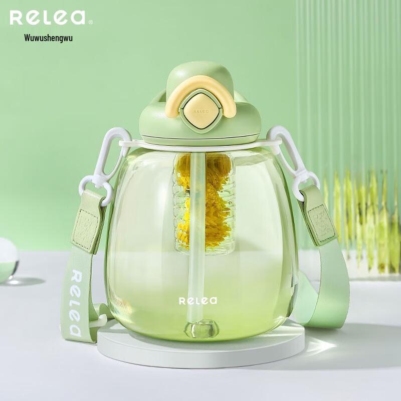RELEA BOBO Large Capacity Sports Water Bottle with Straw