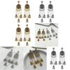 Vintage Geometric Drop Earrings With Rhinestone Accents For Fashionable Women