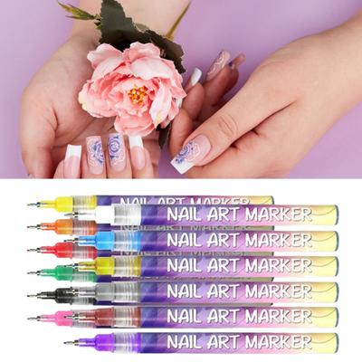 12 ks Per na nehtové umění 3D Rychleschnoucí 0,5 MM DIY Gelové nehtové umění Akrylové barvicí fixy Hrotový fix na nehty Graffiti Tečkovací linkovací pero Nástroje na kreslení nehtů Malování