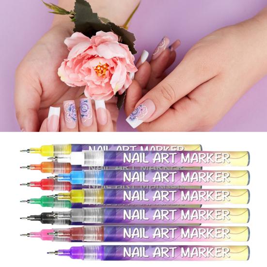 12 szt. Pisaków do zdobienia paznokci 3D Szybkoschnące 0,5 mm DIY Żelowe zdobienie paznokci Markery do farb akrylowych Pisak do rysowania paznokci do malowania paznokci