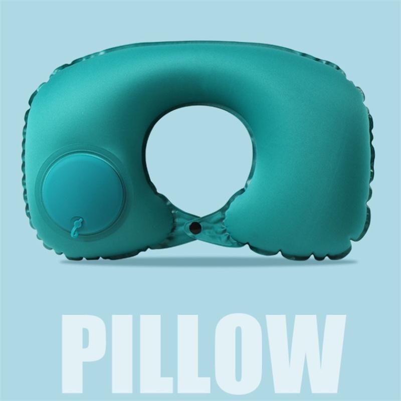 Travel U Shape Neck Pillow Cushion Automatic Air Inflatable Pillow Compress Ring Pillow For Airplane Car Outdoor Super Light