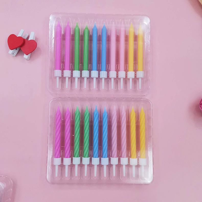 Creative 10-pack Colorful Threaded Candles Birthday Candles for Children's Party Cake Decorations