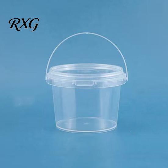 Food Grade Plastic Tubs 2PCS Round Buckets, with Lid And Handle Disposable Containers, Rice Flour Containers Stackable Food-grade Storage Pails,