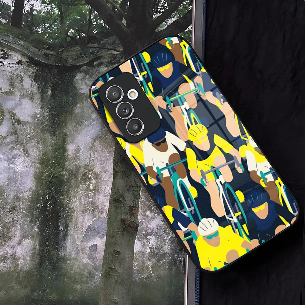 Bike Tour De France Phone Case Glass For Samsung Galaxy S24 S25 S22 S20 S23 S21 Ultra Fe Plus A16 A34 A54 A24 A52 A53 Coque
