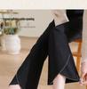 Women's Black High-Waisted Micro-Flare Pants: Slimming, Elastic, Petite, Nine-Point Length, New Summer Arrival
