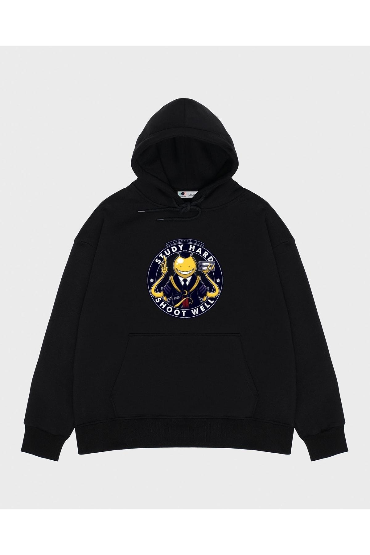 

Unisex Siyah Kapşonlu Sweatshirt Classroom 3-e