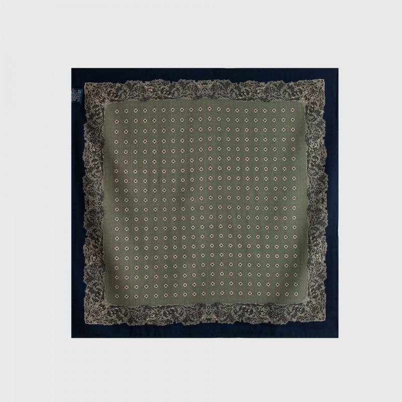 Womens Silk Wool Square Scarf Double-sided Print Elegant Shawl Winter Warmth Sun Protection