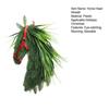 Horse Head Wreath Rustic Farmhouse Equestrian Front Door Decor Handmade Artificial Pine Branches Wreath with Red Ribbon for Wall Window Porch Decor