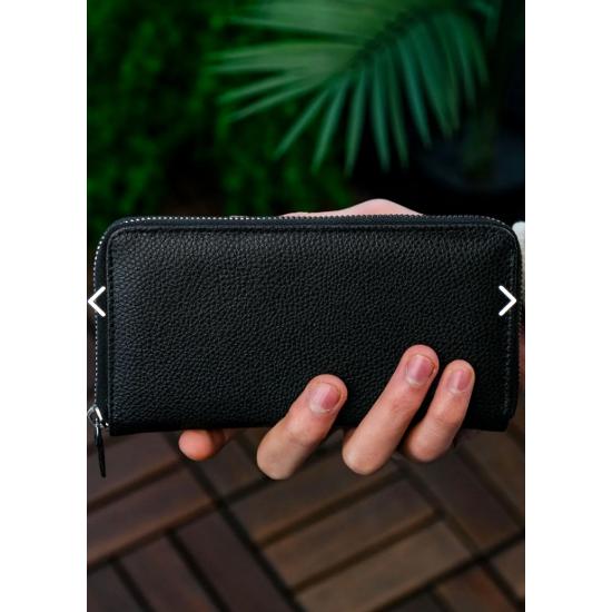 

Довгий гаманець із шкіряним портфоліо-портфоліо-холдером унісекс із відділенням для телефону