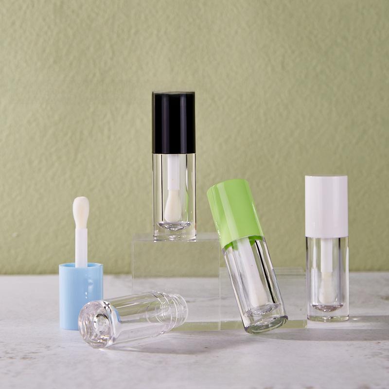 Large Round Lip Glaze Tube with Brush, 6ML Capacity - Empty Packaging