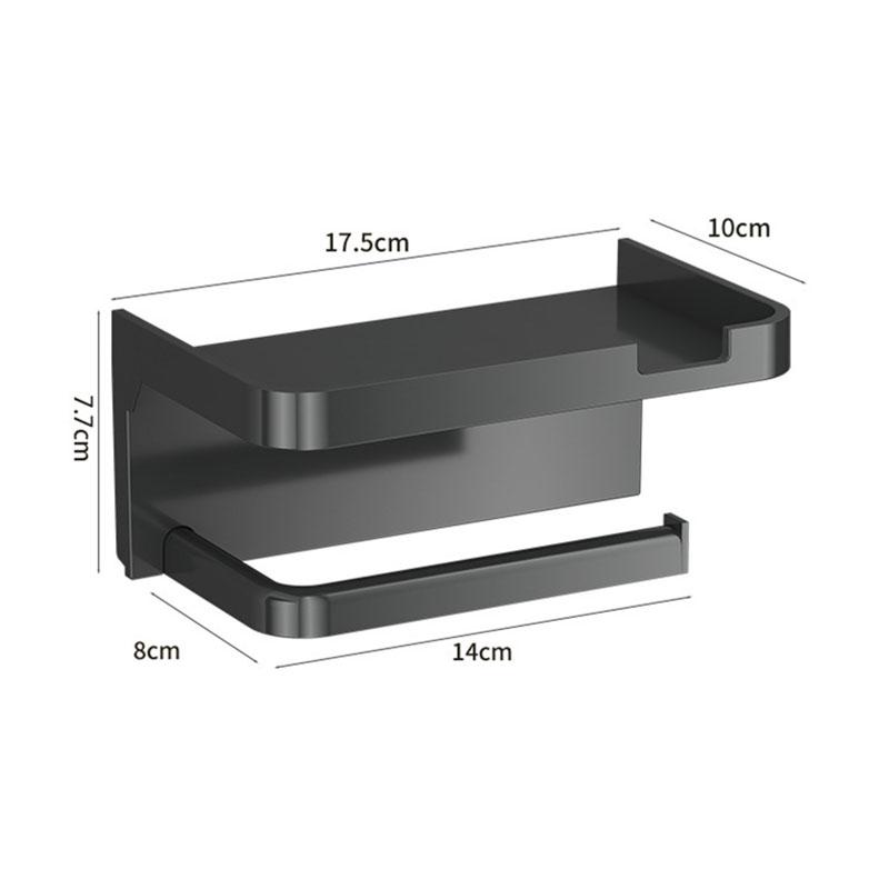 Toilettenpapierbox Bohrloser Toilettenpapierhalter Rollenpapierständer Wandmontierter Bad-Taschentuchhalter mit Handyhalter