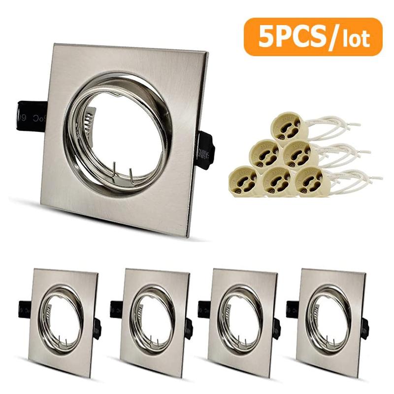 

Светодиодный встраиваемый светильник с рамкой, регулируемый потолочный светильник, держатель цоколя Gu10 или цоколя Mr16, светодиодные точечные и галогенные встроенные точечные светильники