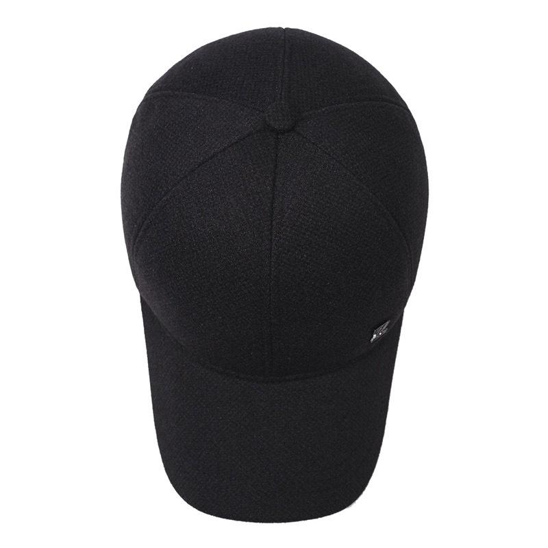 Hat Men'S Seasonal Wool Baseball Cap Versatile Middle-Aged And Elderly Fleece Warm Cap Dad'S Ear Protector Cap