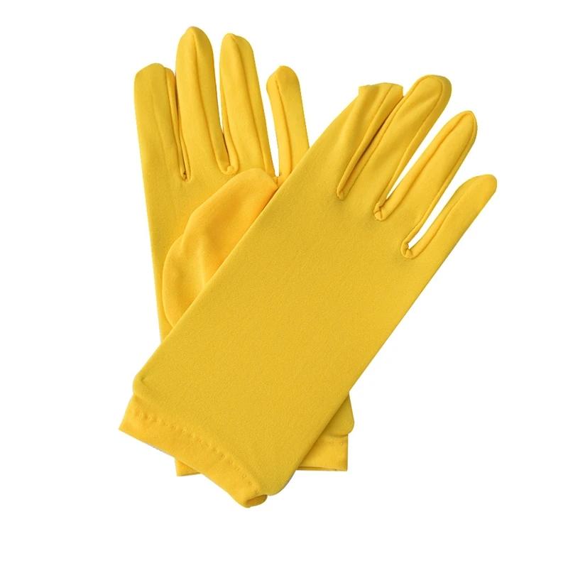 Woman Gloves for Summer Satin Sunscreen  Female Thin Solid Color Ceremonial Performance Dance Breathable Driving Gloves