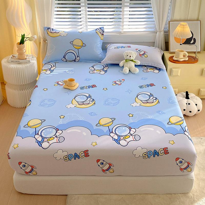 Reine Baumwolle Einzel- und Doppelbett Tasche Matratzenschoner Reine Baumwolle Spannbettlaken Staubdichter Bettschutz