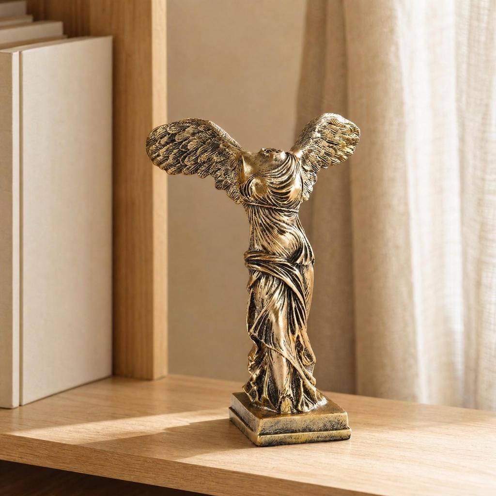 Winged Success Statue Workmanship Figurine with Pedestal