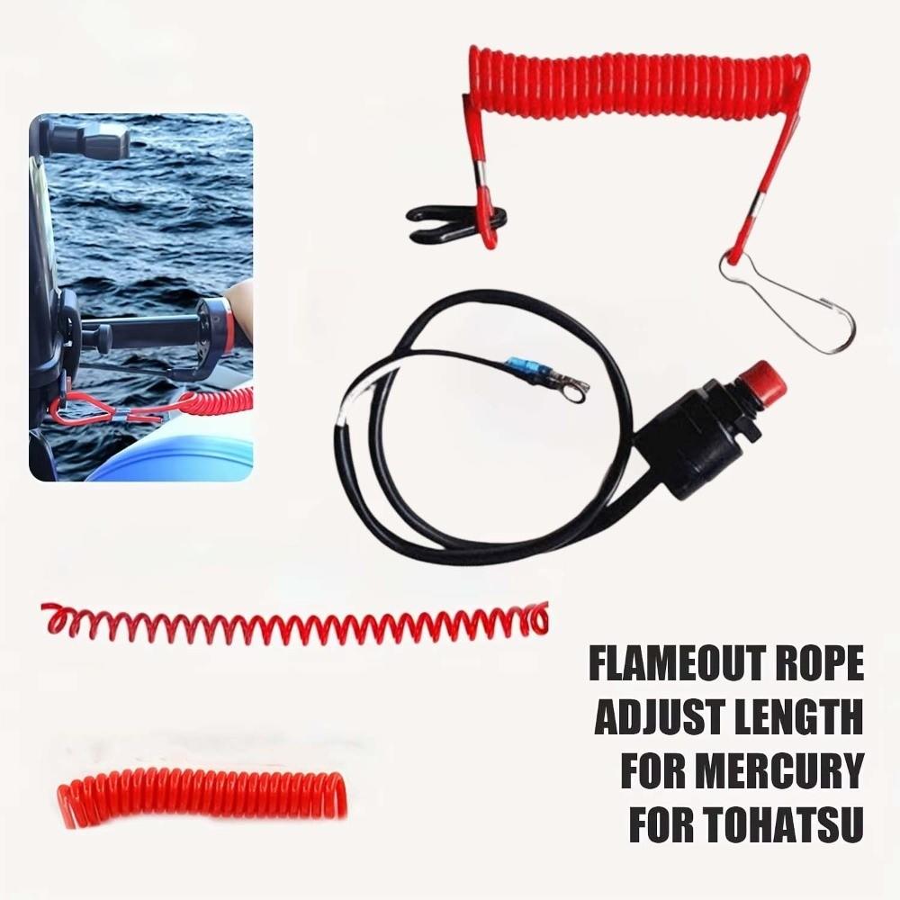 Safe Kill Switch Tether Cord Stretchable Engine Kill Stop Switch Boat Kill Switch Lanyard Travel