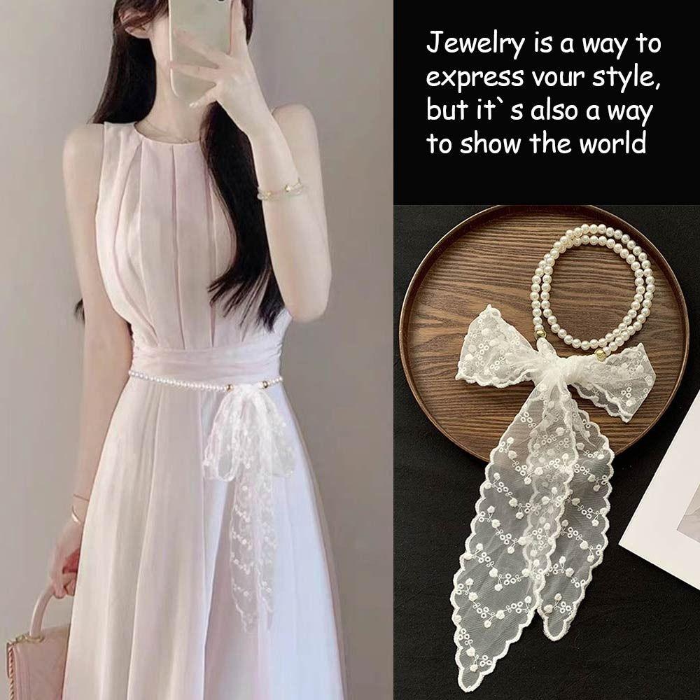 Fairy Lace Headband French Neckerchief Summer Hair Ribbon  for Women