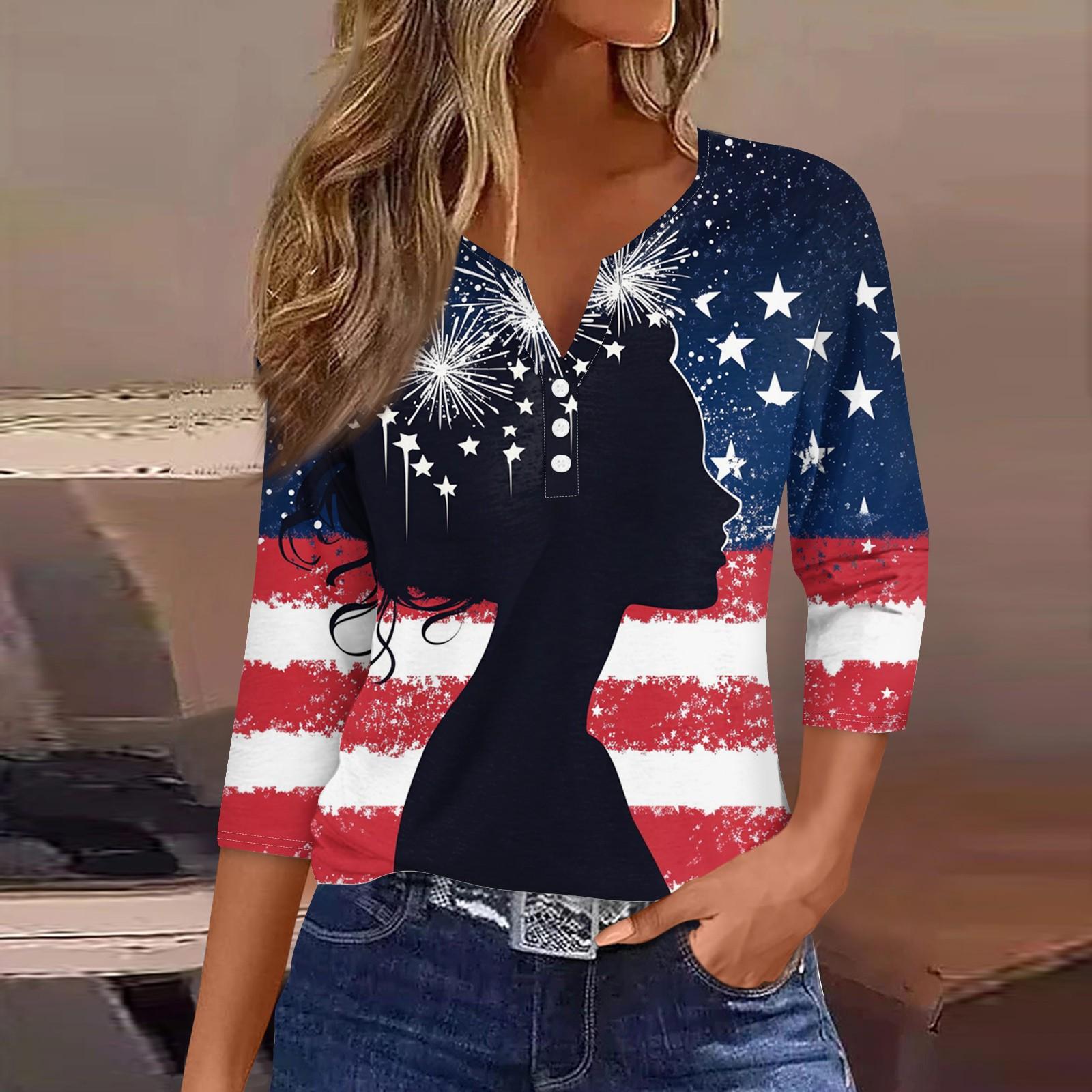 

Women s T Shirt Print Button 3/4 Sleeve Daily Weekend Fashion Basic V- Neck Regular Top L чёрный